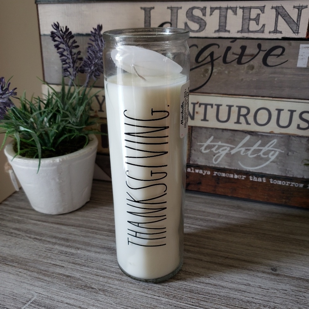 Rae Dunn THANKSGIVING Autumn Woods Tall Candle - Picture 1 of 7